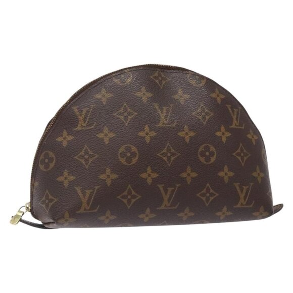 LOUIS VUITTON Monogram Trousse Demi Ronde Cosmetic Pouch M47520 LV Auth 133103 - Picture 1 of 16